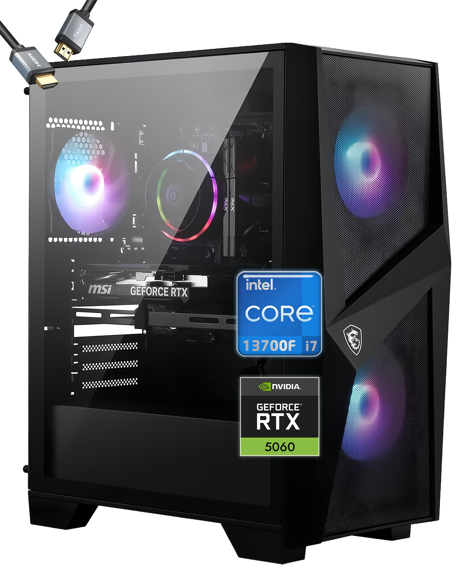 MSI Codex R2 C13NVL7-487US Gaming Desktop PC – Intel Core i7-13700F, 32GB DDR5 6000MHz, 1TB Gen4 NVMe SSD,  NVIDIA GeForce RTX 5060 8GB GDDR7, WiFi 6E, Windows 11 Home 