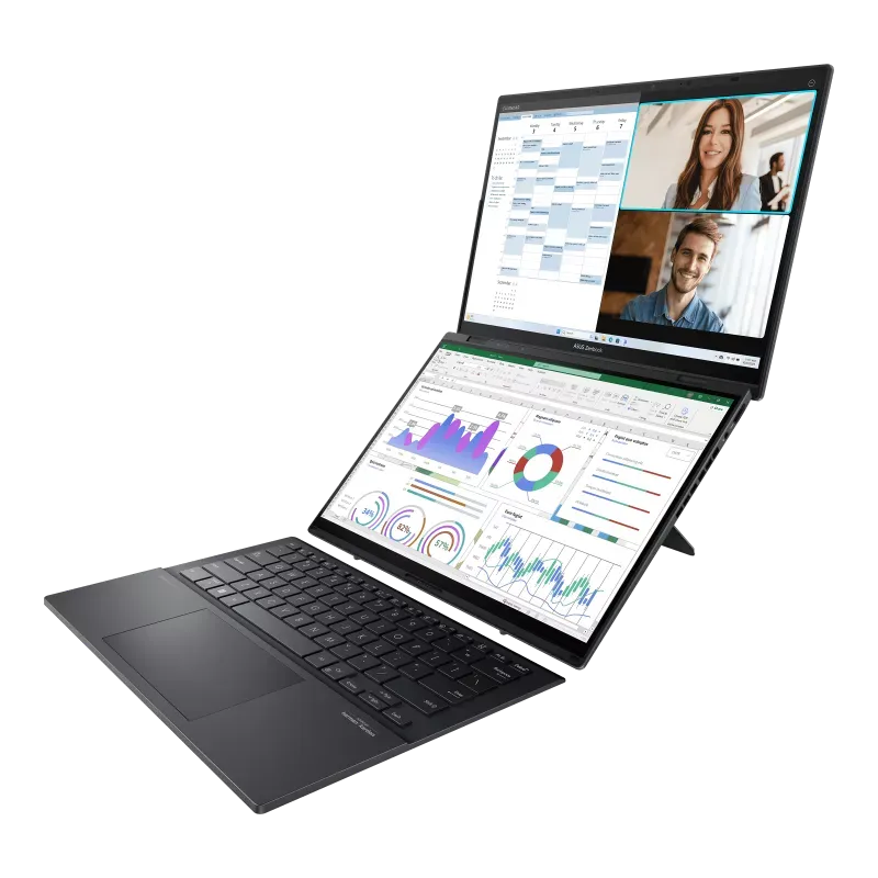 ASUS Zenbook Duo UX8406CA-DS79T Laptop – 14” Dual OLED 3K 120Hz Touchscreen, Intel Core Ultra 7 255H, 32GB RAM, 1TB SSD, Wi-Fi 7, Windows 11 Home, Gray