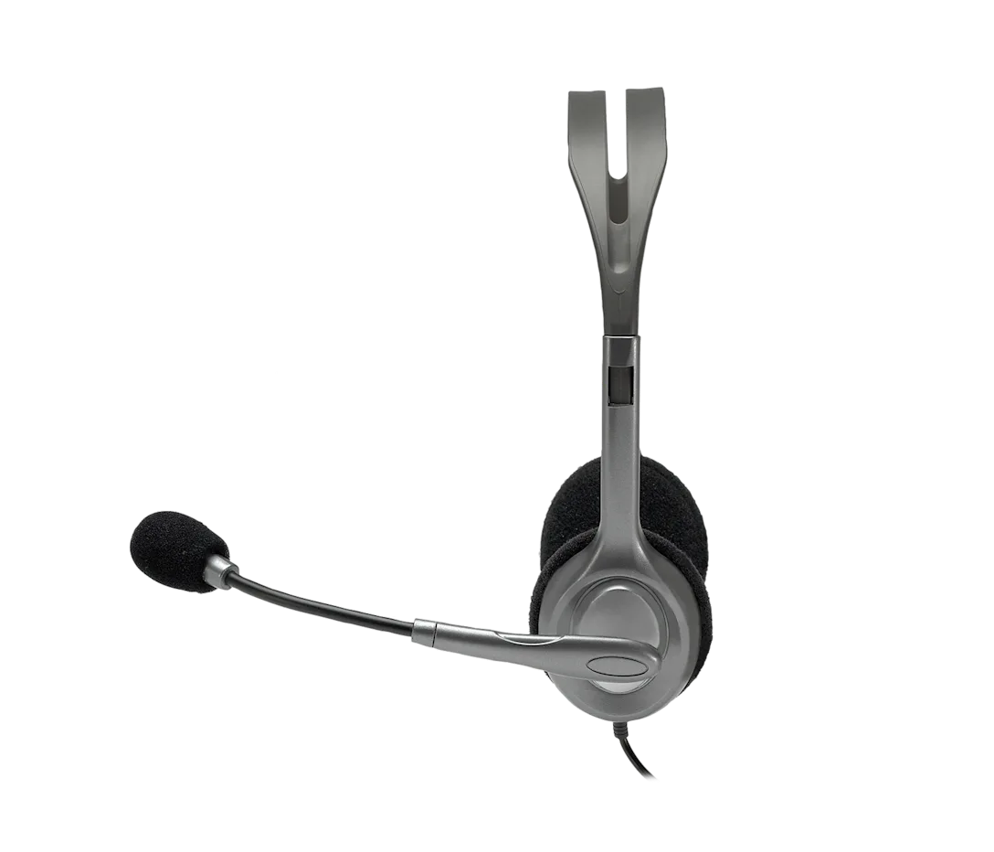 Logitech H110 Stereo Headset – Wired 3.5mm Headphones with Noise-Reducing Microphone for PC, Laptop, Gaming, Online Meetings and Voice Calls