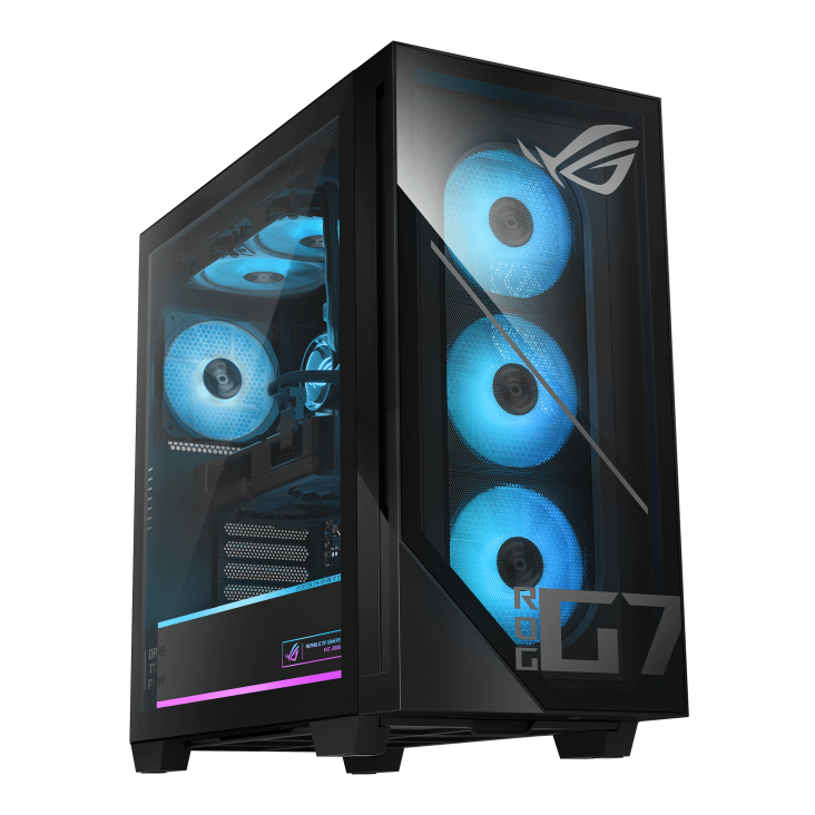 ASUS ROG G700 Gaming Desktop Intel Core Ultra 7 265F, 32GB DDR5 RAM, 1TB SSD, NVIDIA GeForce RTX 5070 12GB GDDR7, Black – High-Performance Gaming PC
